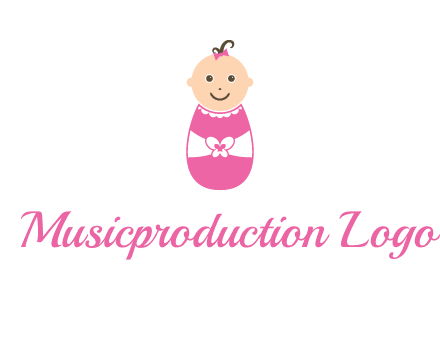 childcare logo with a baby in pink