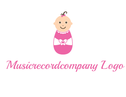 childcare logo with a baby in pink