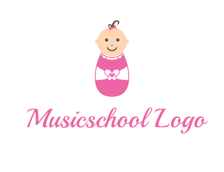 childcare logo with a baby in pink