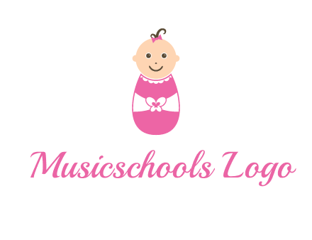 childcare logo with a baby in pink