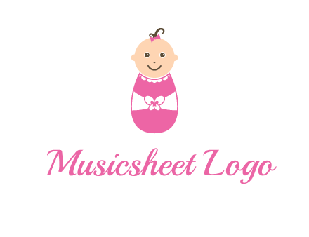 childcare logo with a baby in pink