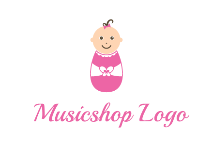 childcare logo with a baby in pink
