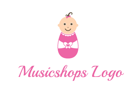 childcare logo with a baby in pink