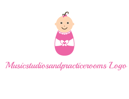 childcare logo with a baby in pink