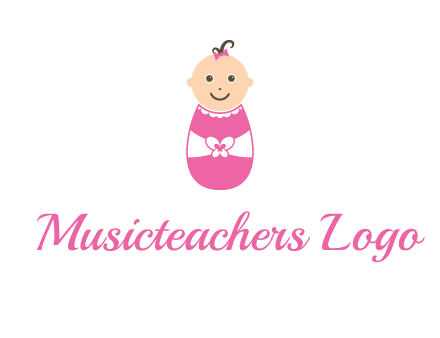 childcare logo with a baby in pink