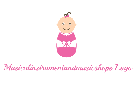 childcare logo with a baby in pink