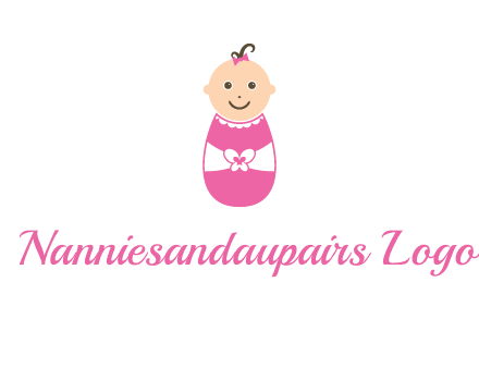 childcare logo with a baby in pink