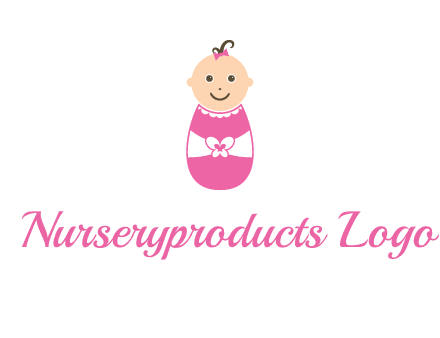 childcare logo with a baby in pink