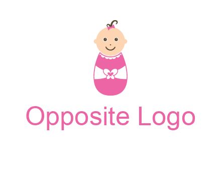 childcare logo with a baby in pink