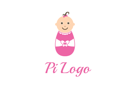 childcare logo with a baby in pink