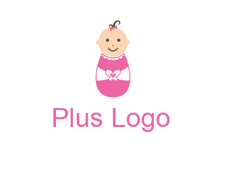 childcare logo with a baby in pink