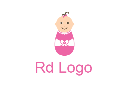 childcare logo with a baby in pink