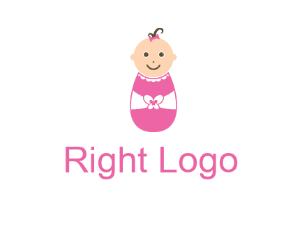childcare logo with a baby in pink