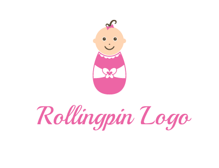 childcare logo with a baby in pink