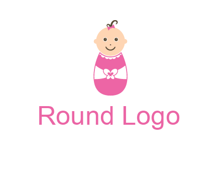 childcare logo with a baby in pink