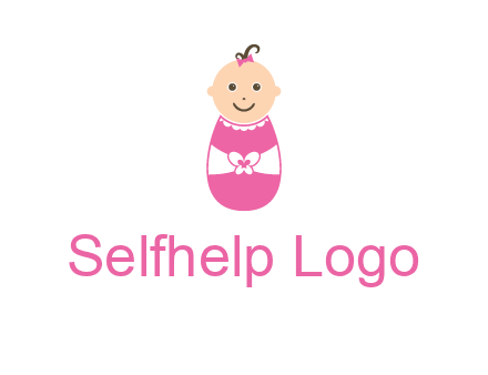 childcare logo with a baby in pink