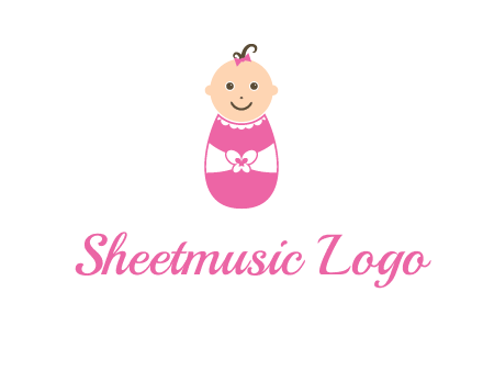 childcare logo with a baby in pink