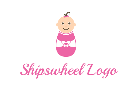 childcare logo with a baby in pink