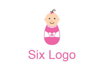 childcare logo with a baby in pink