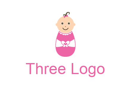 childcare logo with a baby in pink