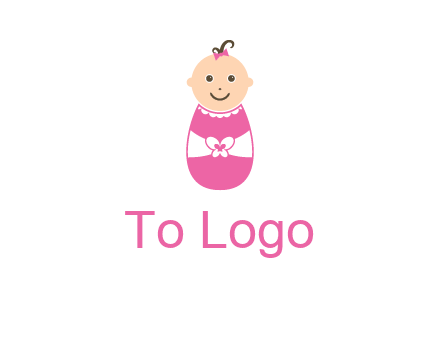 childcare logo with a baby in pink