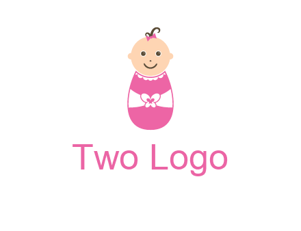 childcare logo with a baby in pink
