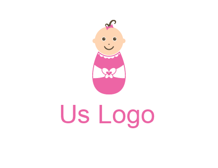 childcare logo with a baby in pink
