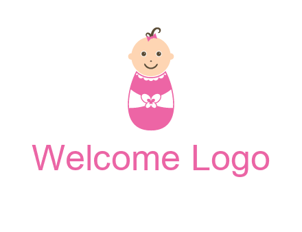 childcare logo with a baby in pink