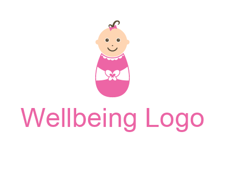 childcare logo with a baby in pink
