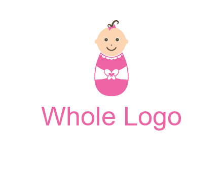 childcare logo with a baby in pink
