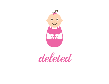 childcare logo with a baby in pink