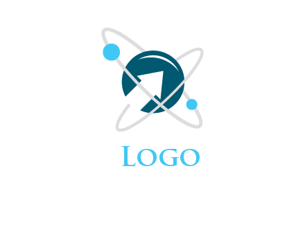 arrow on atom investment logo