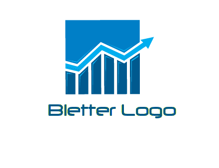 bar graph and arrow logo
