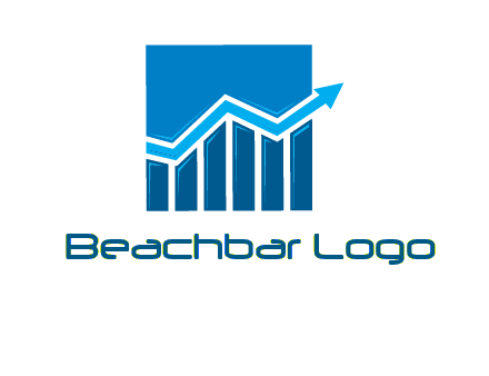 bar graph and arrow logo