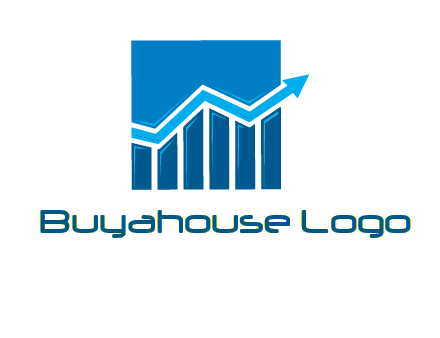 bar graph and arrow logo
