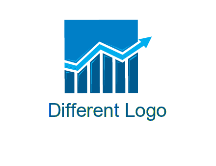 bar graph and arrow logo