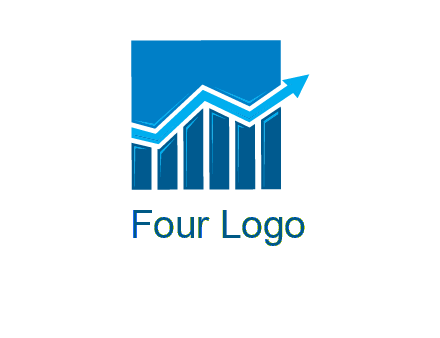 bar graph and arrow logo