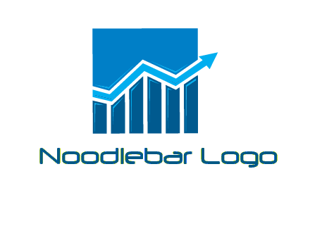bar graph and arrow logo