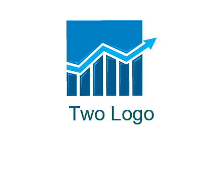 bar graph and arrow logo