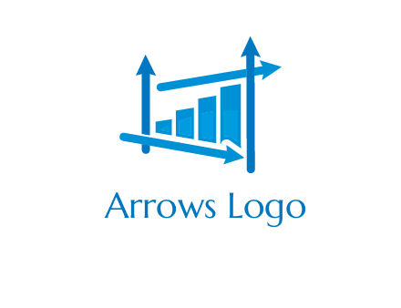 bar graph with direction arrows logo