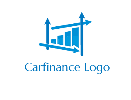 bar graph with direction arrows logo