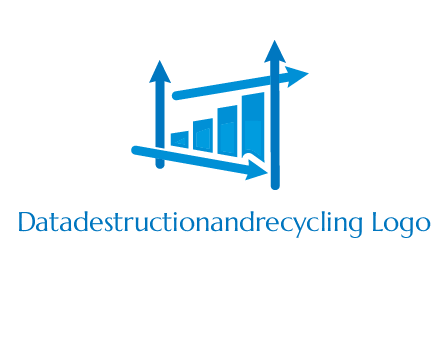 bar graph with direction arrows logo