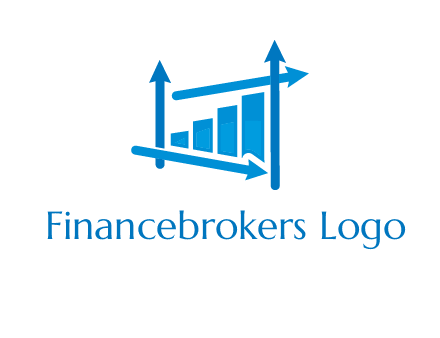 bar graph with direction arrows logo