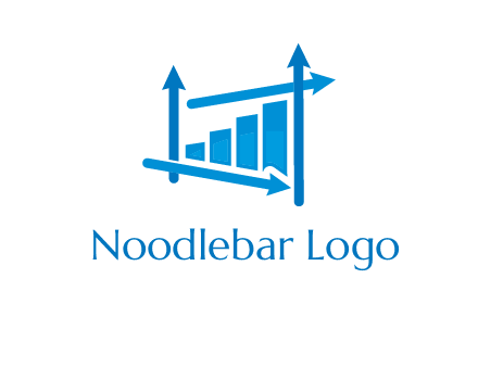 bar graph with direction arrows logo