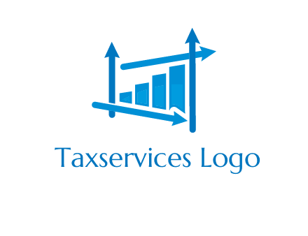 bar graph with direction arrows logo