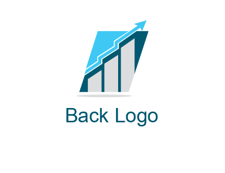 bar graph with arrow logo