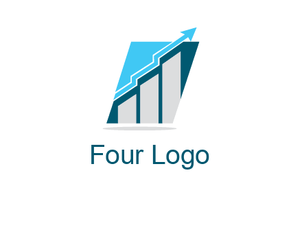 bar graph with arrow logo