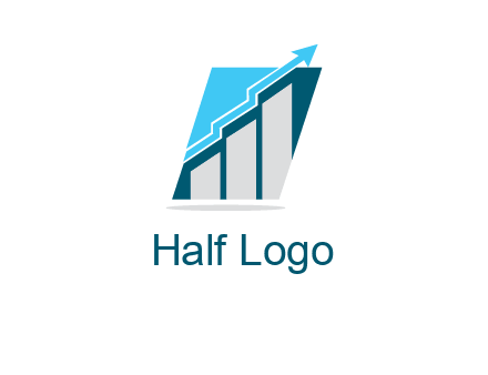 bar graph with arrow logo