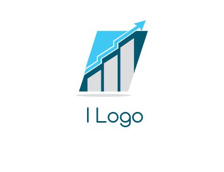 bar graph with arrow logo