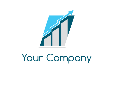 bar graph with arrow logo
